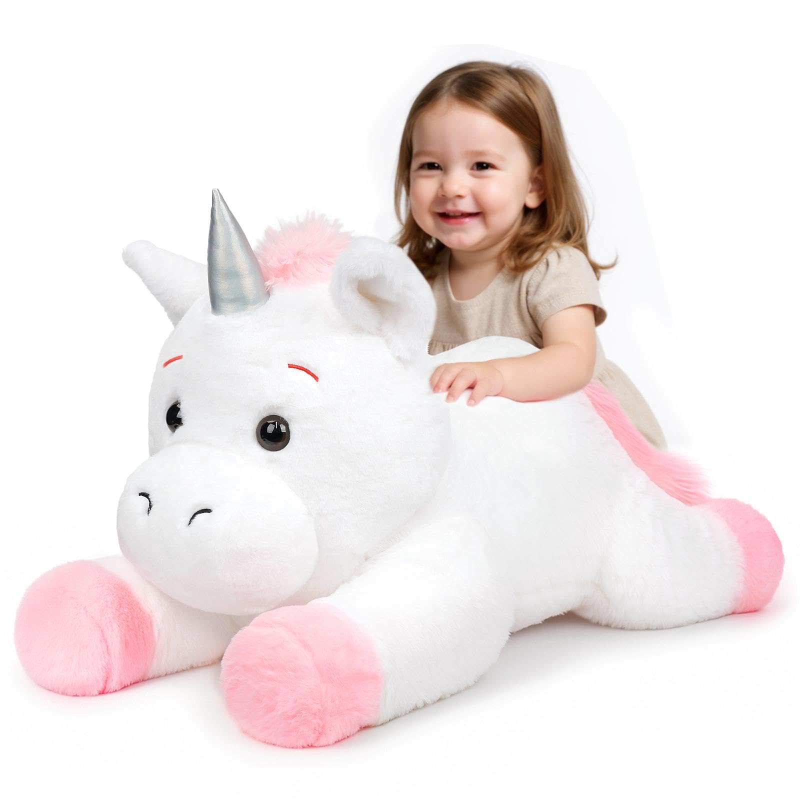 Unicorn Stuffed Animal, Giant 31.5" Stuffed Plush,Large Soft Plush Unicorn Toy Birthday Holiday Party Gifts for Kids Girls