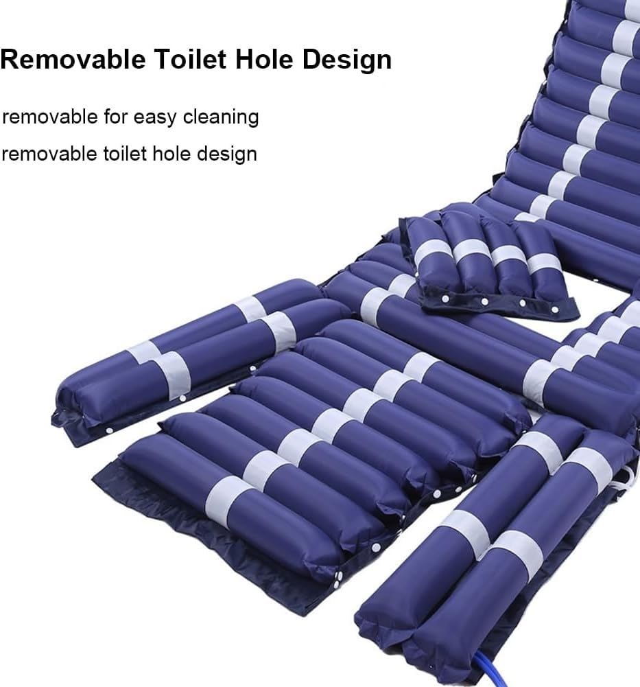 Colchón Hinchable Antiescaras para Cama,Colchón Hinchable con Bomba De Aire Ajustablee, Colchón Antidecúbito Impermeable,Compatible con Cama Sanitaria,Residencia,Atención Familiar 195x90cm