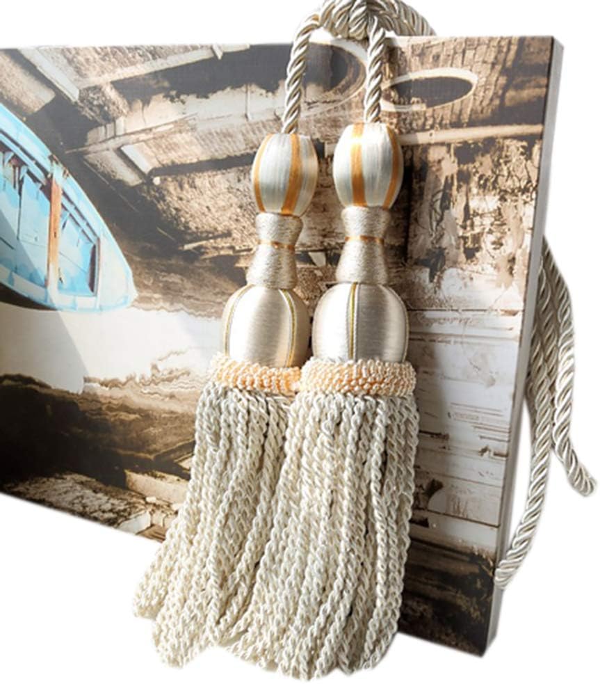 1 Pair Simple Double Balls Tassels Curtain Tiebacks Curtain Buckle Holder Curtain Rope Tiebacks with Tassels for Bedroom & Living Room (Royal Blue)