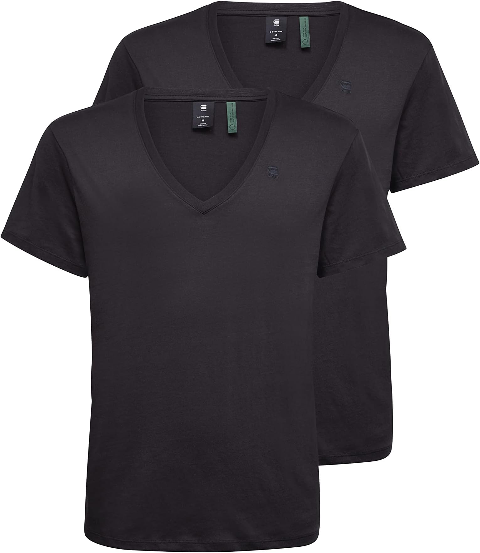G-STAR RAW Men's Base V T Ss 2-Pack T-Shirt, Gray, S