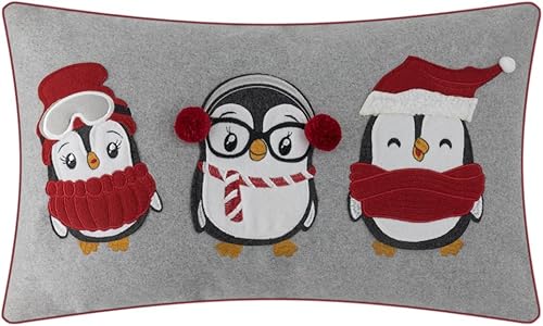 Fundas de almohada decorativas, fundas de almohada de invierno, pingüinos de invierno, decoraciones de Navidad para interiores, sofá, cama, sala de
