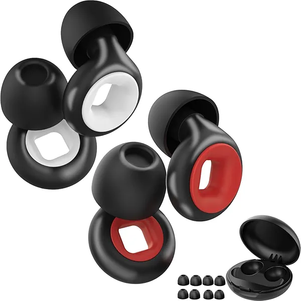 Motorcycle Ear Plugs - 33dB (SNR) Noise Reduction Earplugs, High Fidelity Noise Cancelling Reusable Earplugs for Sleep, Concerts, Deep Focus, Travel, Hearing Protection - 2 Pairs