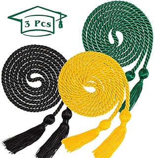 Whaline 3Pcs Graduation Honor Cords, Rayon Braided Honor Cords with Tassels for Grad