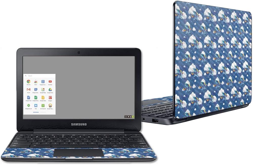 MightySkins Carbon Fiber Skin for Samsung Chromebook 3 11.6" - Fabulous Flamingo | Protective, Durable Textured Carbon Fiber Finish | Easy to Apply, Remove, and Change Styles | Made in The USA