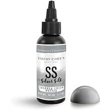 Pastry Chef's Boutique Renaissance Collection Premium Colored Cocoa Butter Coloring for Chocolate - 1.7 oz Silver Grey, 1.7 Oz.