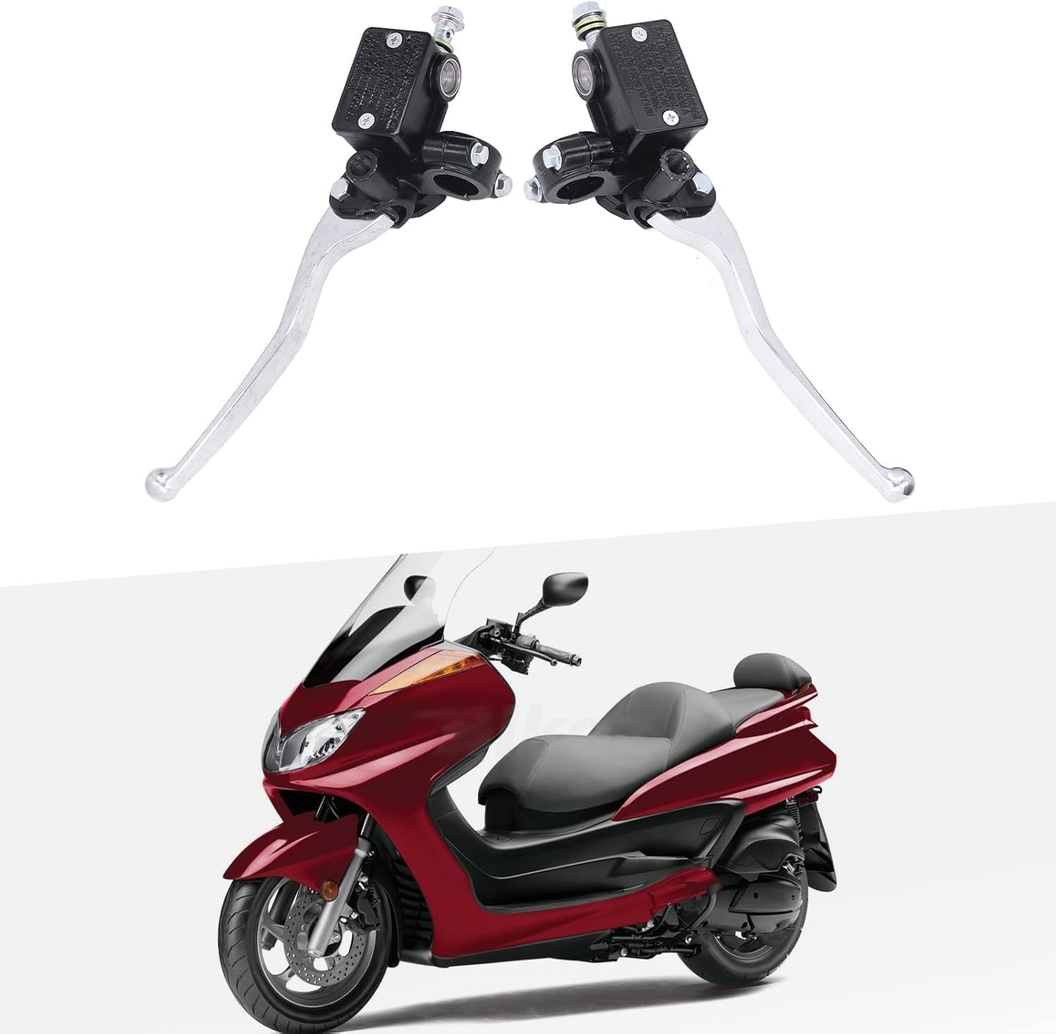 Aramox - Palanca de Embrague de Cilindro Maestro de Freno para Manillar de Motocicleta de 7/8 Pulgadas, Palancas de Bomba de Embrague de Freno Universales, Repuesto Izquierdo Y Derecho para Majesty Cr
