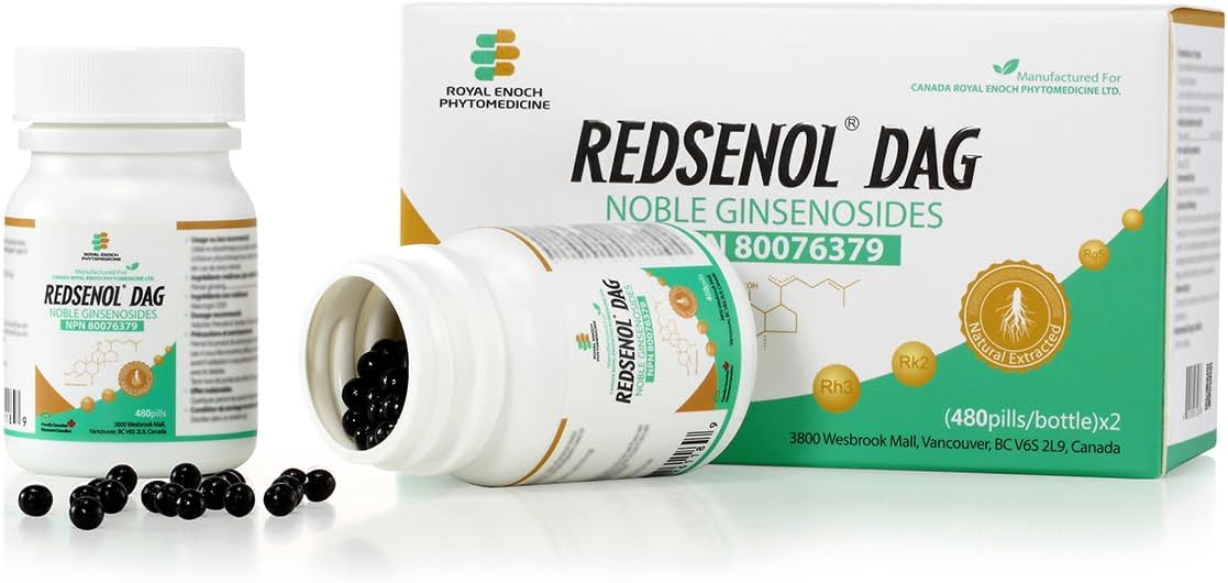 DAG Sublingual Pills-High-Potency Ginseng Extract - for Fast Absorption - Proprietary Formula with 8 Rare Ginsenosides -2 Bottles x 480 Pills