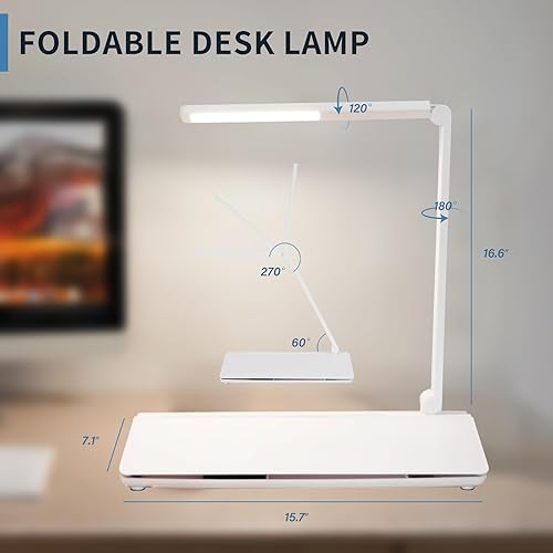 Miniatura 4 de Pizarra blanca de cristal de borrado en seco para escritorio, lámparas de escritorio con brazo oscilante con soporte para teclado, organizadores de