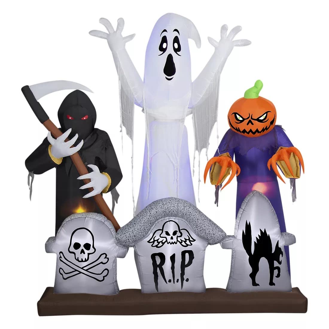 おくらいりHALLOWEEN2024 4 FT Tall Halloween Inflatable Mummy Cat Pumpkin - JOIEDOMI