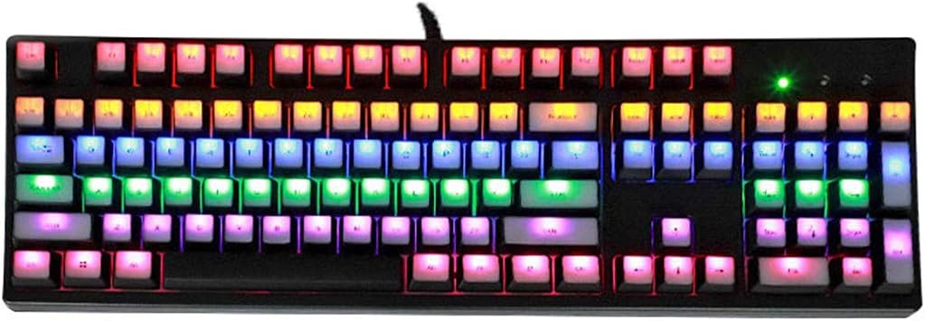 61/87/104 Keys Top Printed Keyset Doubleshot Backlit Shine Through Keycaps ANSI Layout OEM Profile for Cherry MX Switches Mechanical Keyboard 104 Keys