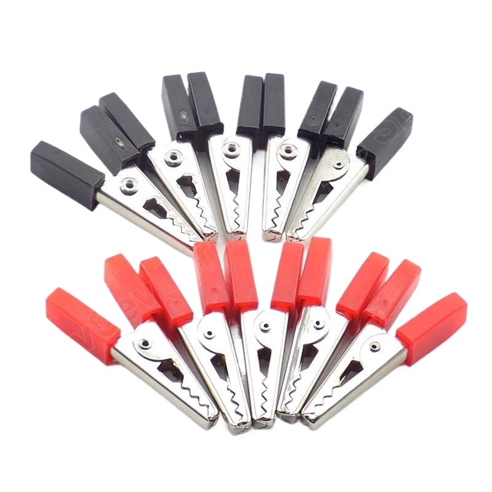 Crocodile Clips 10pcs Red Black Alligator Clips Crocodile Terminal Test Electrical Battery Clamp 35mm 50mm(10pcs 35mm)