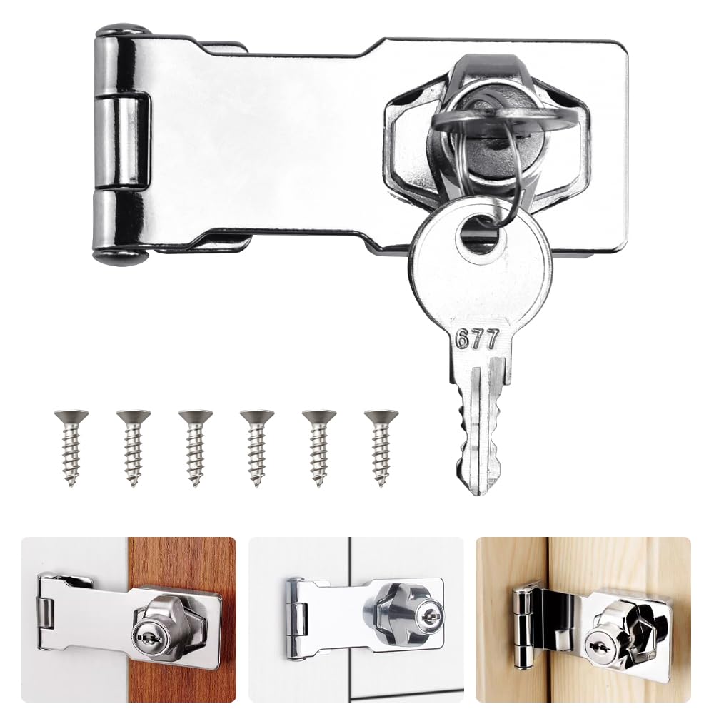 Buy ADERTOS Keyed Hasp Lock Hasp and Ste with Padlock, Heavy Duty Shed ...