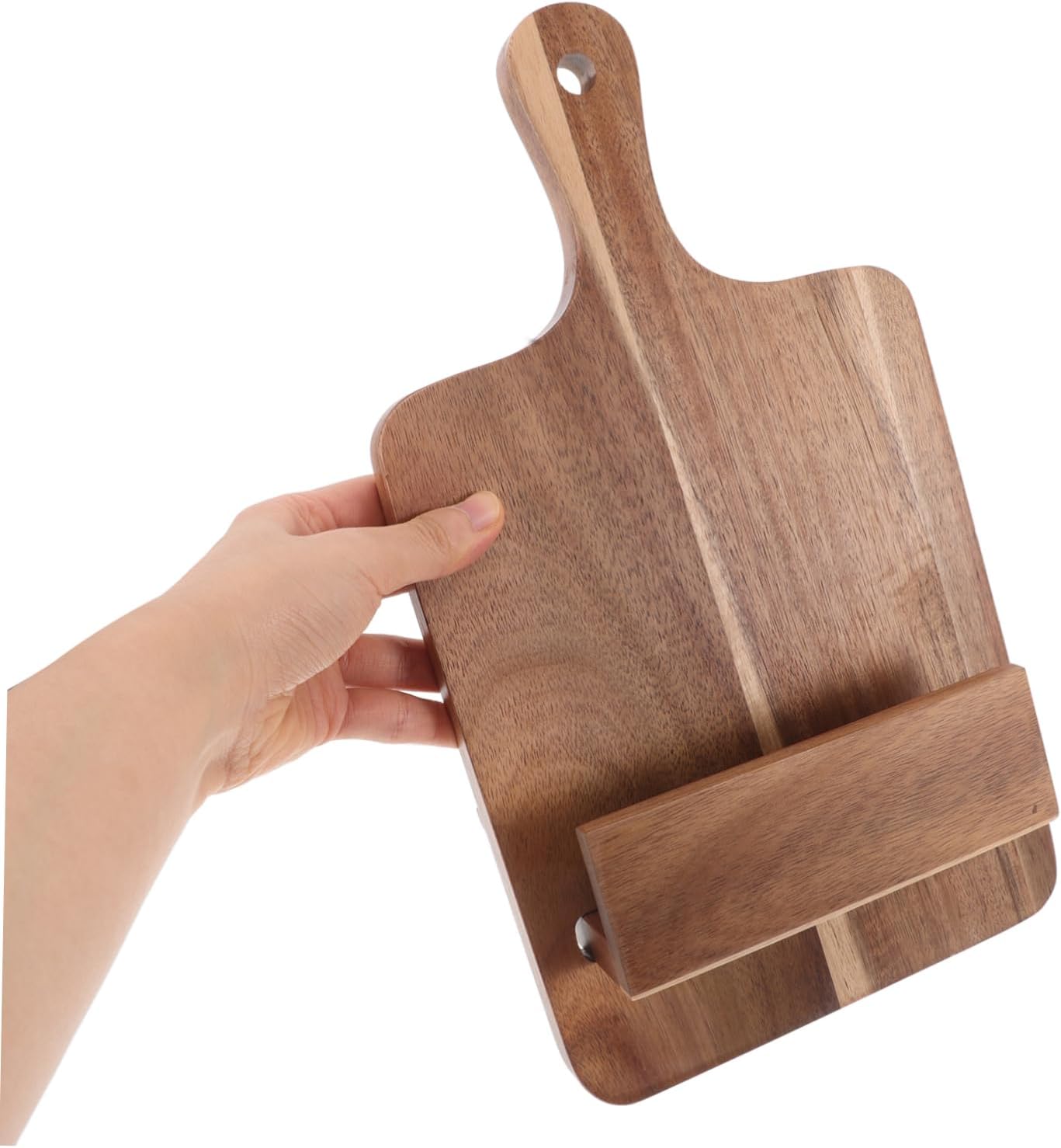 Mikinona Modern Wooden Cookbook Stand Wall-Mounted Bookshelf Kitchen Menu Display Rack