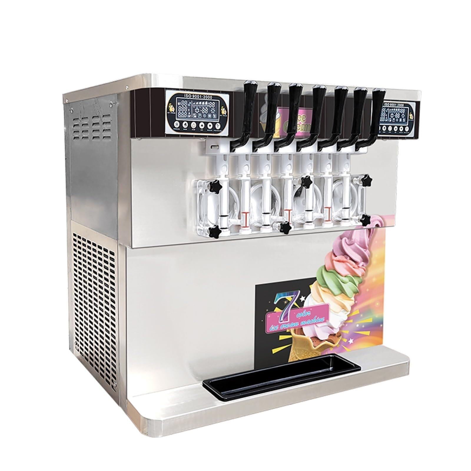 Desktop Ice Cream Machine Ice Cream Maker Machine for Home or Commercial Multi Flavor 7-Hole Ice Cream Machine