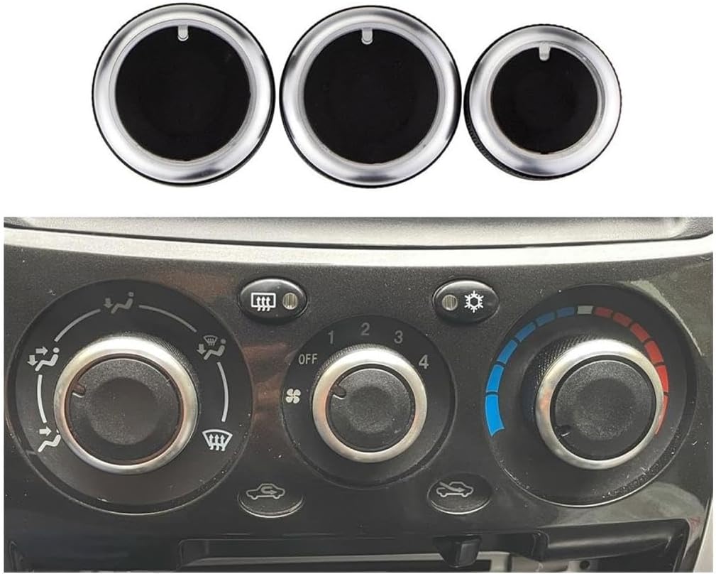 AC Knobs Compatible for Mitsubishi Triton 2006-2014 3Pcs for Set Car AC Air Conditioning Knob Heat Control Switch Knob