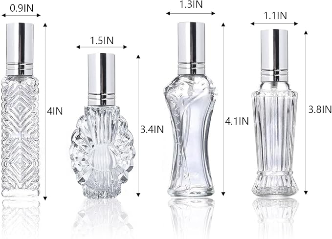 Botellas Perfume Reutilizables Set 4 Vidrio Plateado miniatura 3