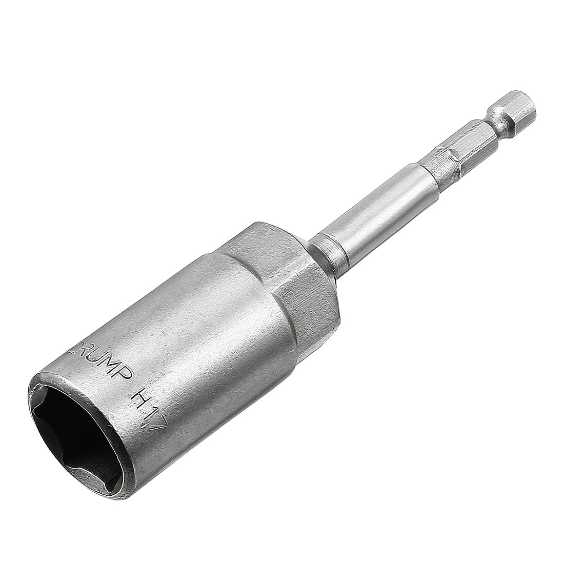 Uxcell Gray Sourcingmap 1/4" Quick-Change Hex Shank 17Mm Nut Setter Driver Drill Bit, 100Mm Length, Metric No-Magnetic