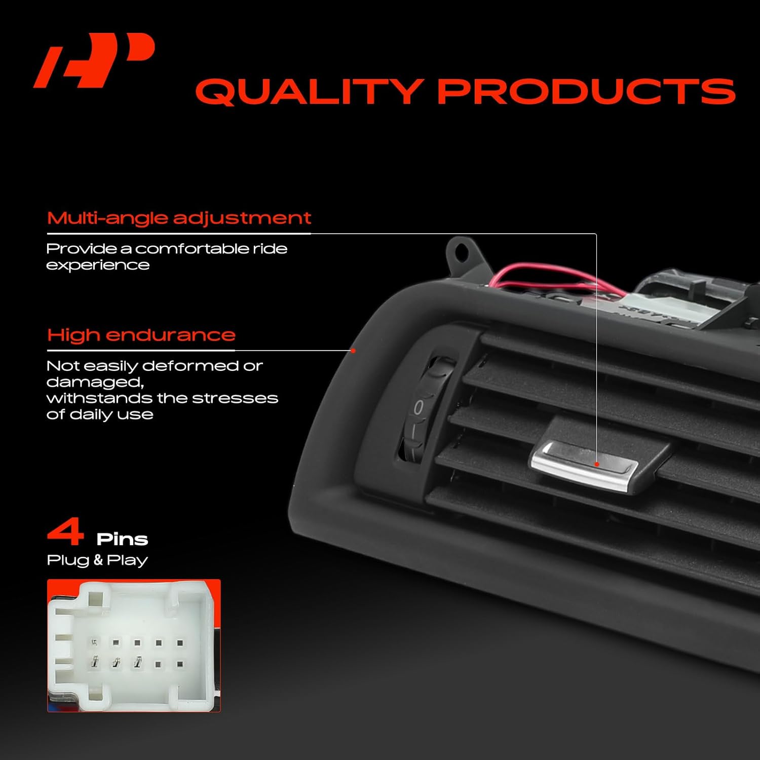 A-Premium Dashboard Air Vent Compatible with BMW 528i xDrive 2012-2016, 535d 2014-2016, 535i 2011-2016, 550i 2011-2016, ActiveHybrid 5 2012-2016, M5 2013-2016, Center Dash, Black