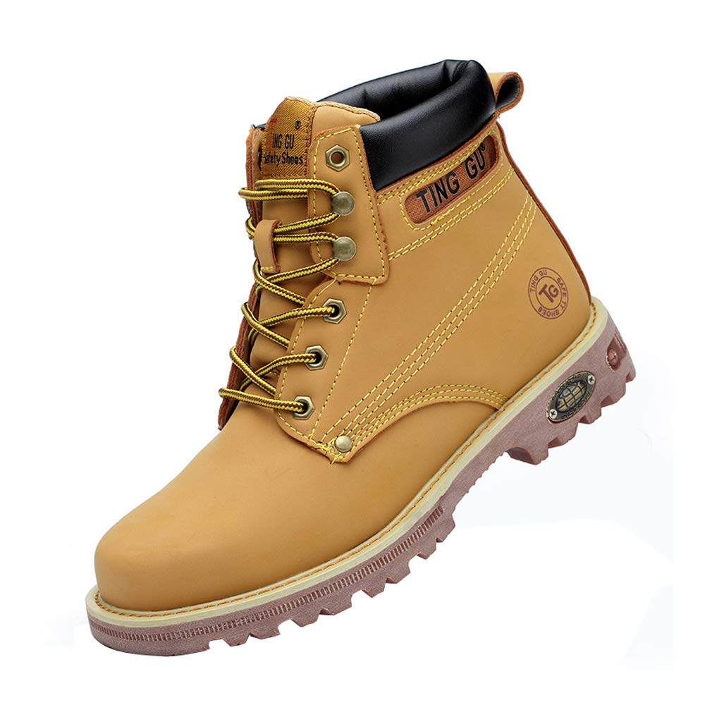 TING GUSteel Toe Mens Womens Safety Boots Work Waterproof Shoes Leather Indestructible Protect Working Ankle Footwear