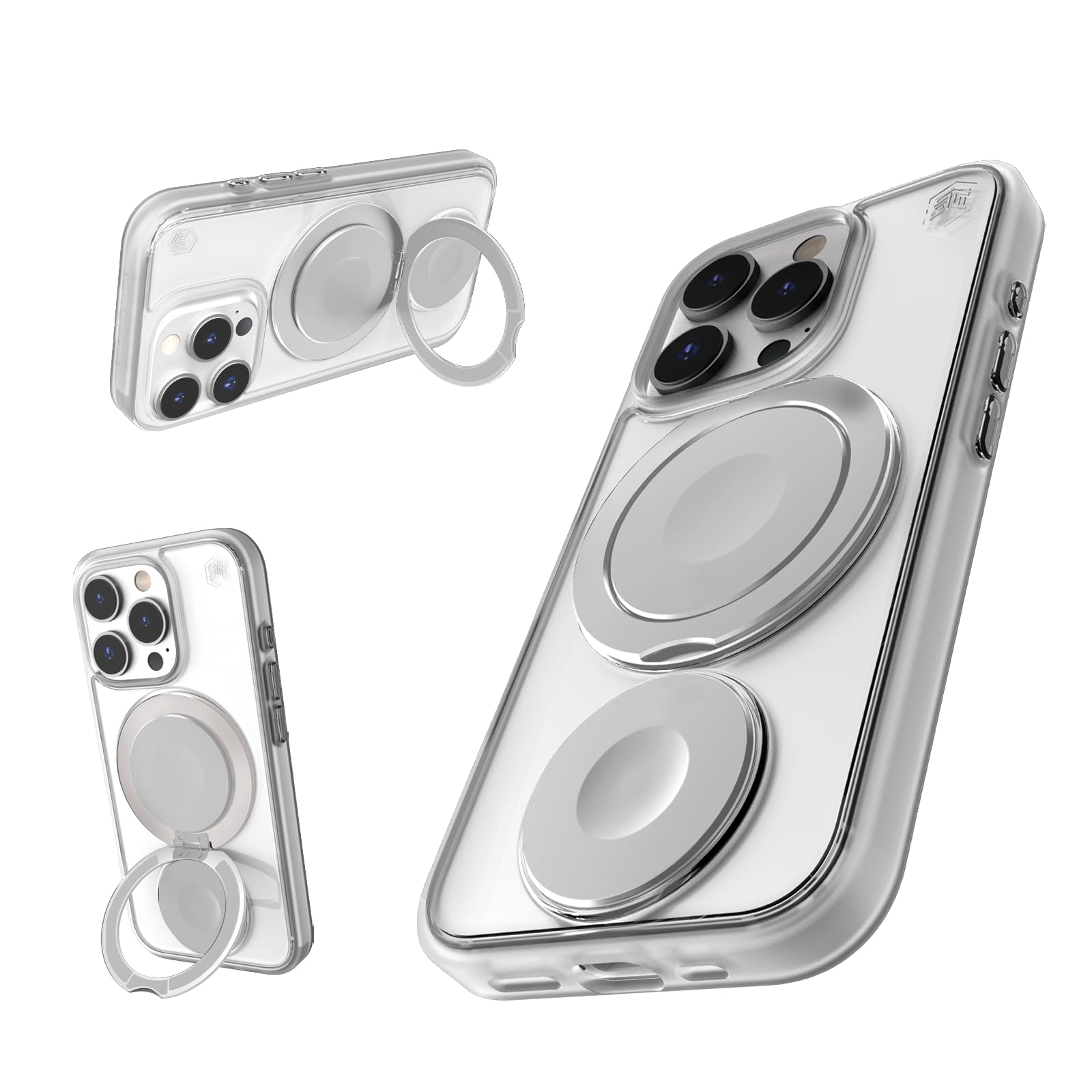 STM ROLLSPIN iPhone 16 case with Magnetic Ring Stand | TPU & high-Clarity Polycarbonate | Camera Protection Bump |Compatible with MagSafe| Drop Protection Back Case Cover for iPhone 16 Pro