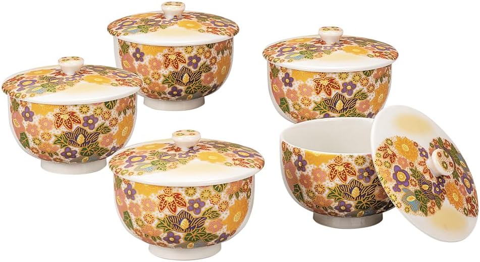 Nakamaru K9-828 Kutani Ware with Lid and Flower Feeding Set