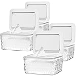 Hswt 4 Pack Wipes Dispenser Seal-Designed Wipe Dispenser Holder Wipes Case Box for Bathroom Keep Wipes Fresh, Dust-Proof & Non-Slip
