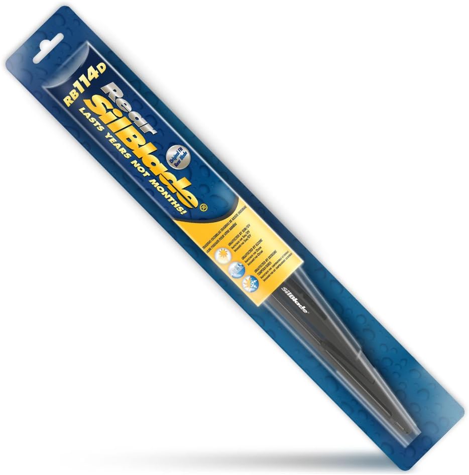 Silblade RB114-D Black Silicone Exact Fitment Rear Wiper Blade, 14" (Pack of 1)