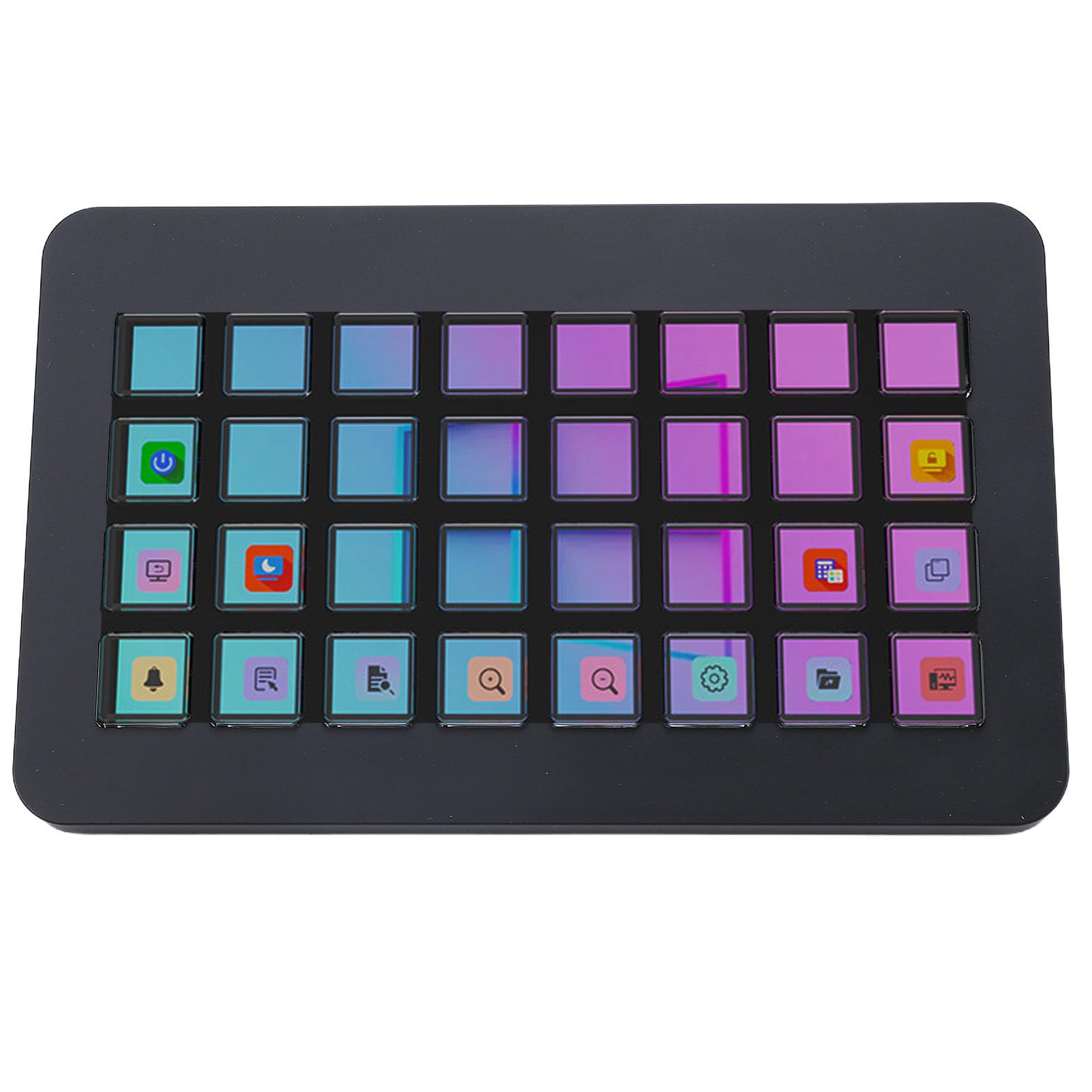 Jiawu Streaming Deck, Stream Control Deck, Teclado Macro Controlador de Estudio con 32 Teclas LCD Programables para Transmisión en Desde PC, Configuración de Escritorio y Oficina. (Black)