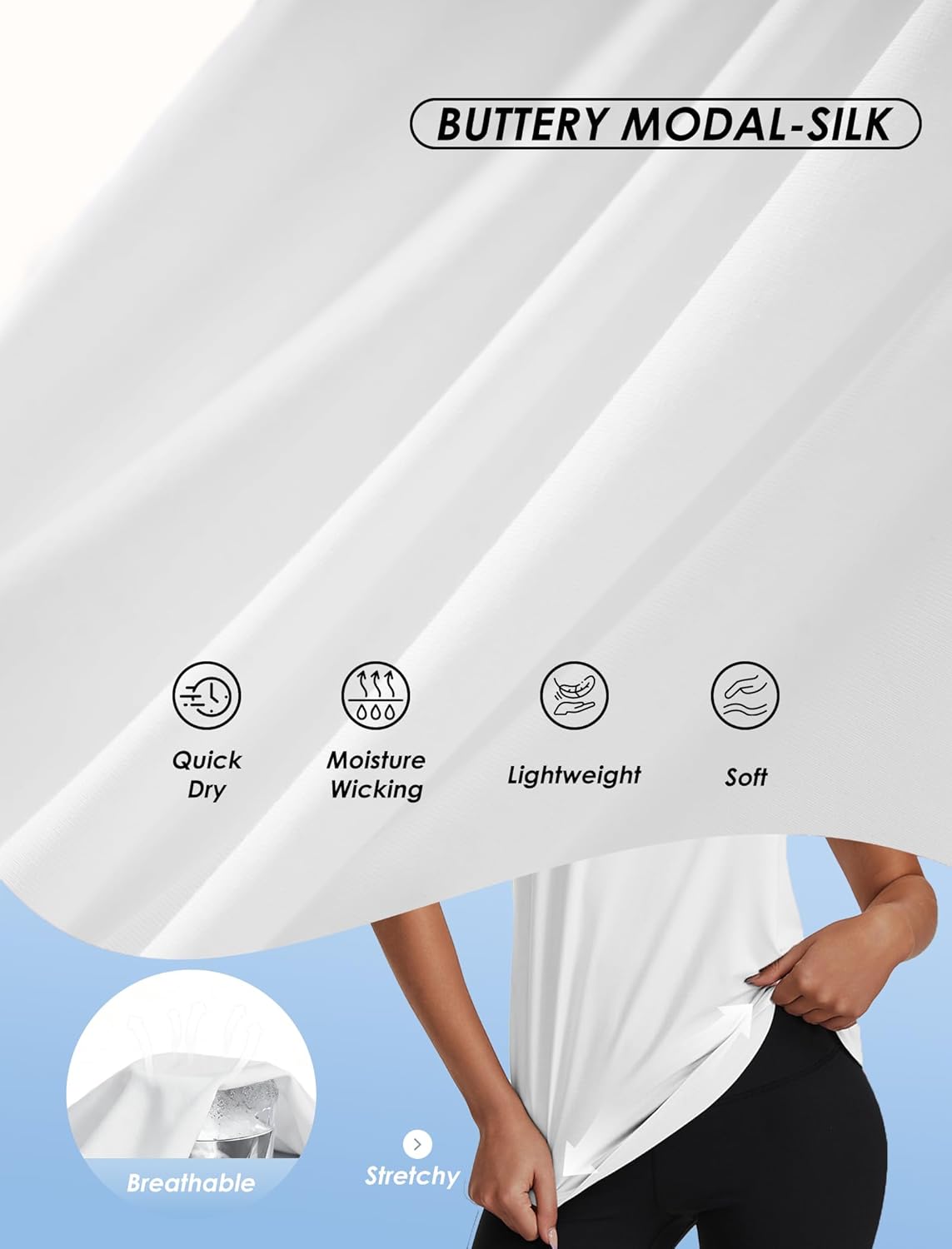 Workout Tops for Women Loose Fit Short Sleeve Shirts Crew Neck Athletic Yoga Basic T Shirts - Image 5