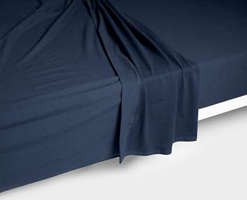 Xtream Fabric 600 Thread Count Cotton-King Navy Blue Solid Flat Bed Sheet with 2 Pillow Cases Xtreme Design 100% Long Staple Combed Cotton,Breathable Super Soft Comfortable Flat Bed Sheets
