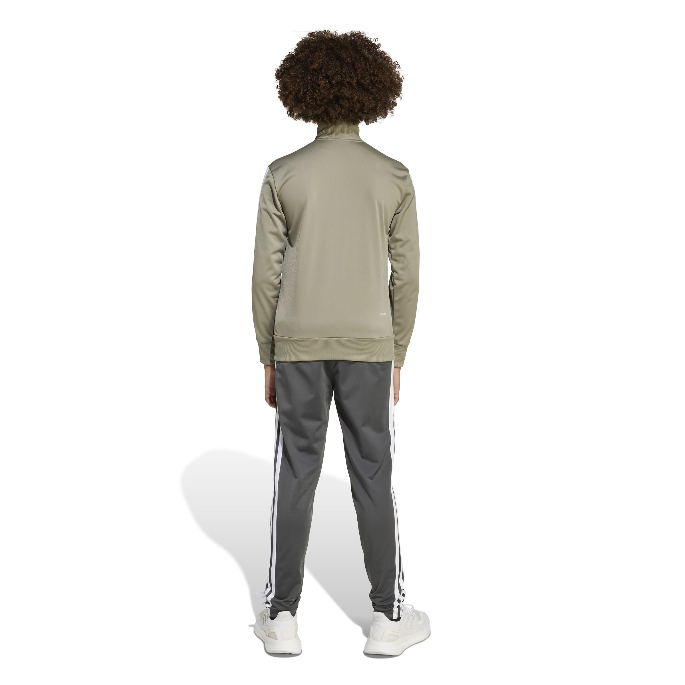 adidas Uniseks - dzieci Seasonal Essentials Tiberio 3 Stripes Tricot Track Suit, silver pebble/grey six/metal grey/white, 11-12 Years