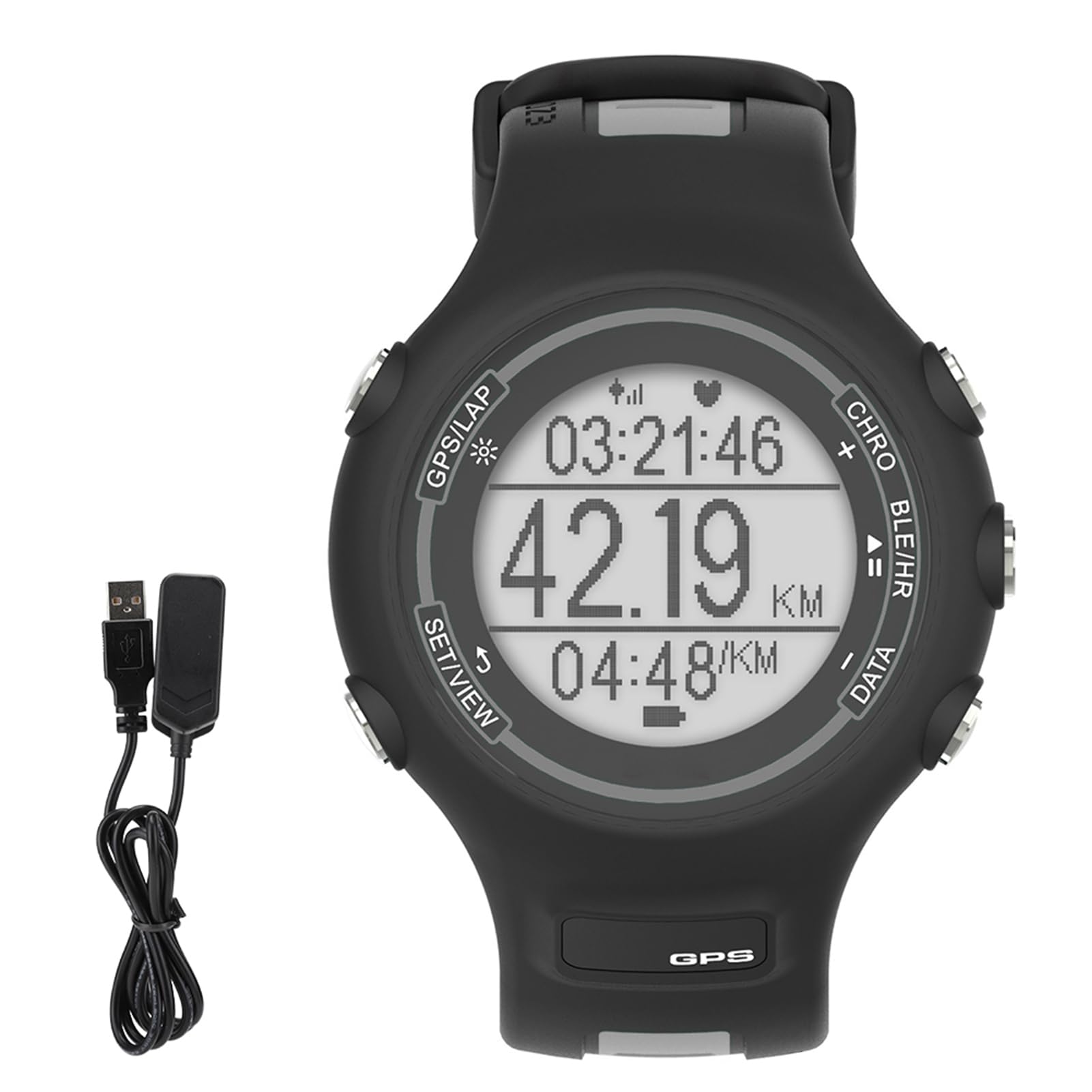 Ejoyous EZON GPS Sportuhr, Schwarz (Black)