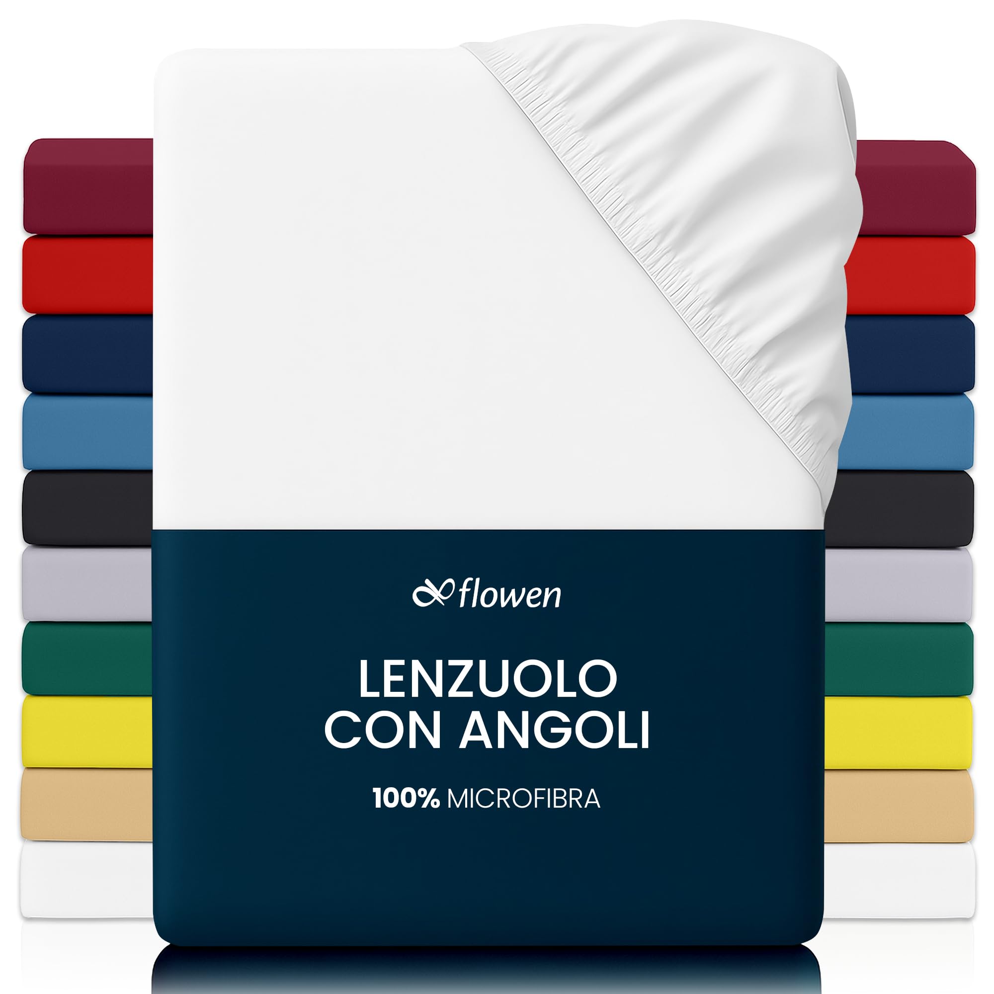 Lenzuola Matrimoniali con Angoli 200x200 cm Bianco in Microfibra per Letto Super King Size con Materasso fino a 30cm Tessuto Anti-Acaro e Ipoallergenico di Alta Qualità Lavabile in Lavatrice