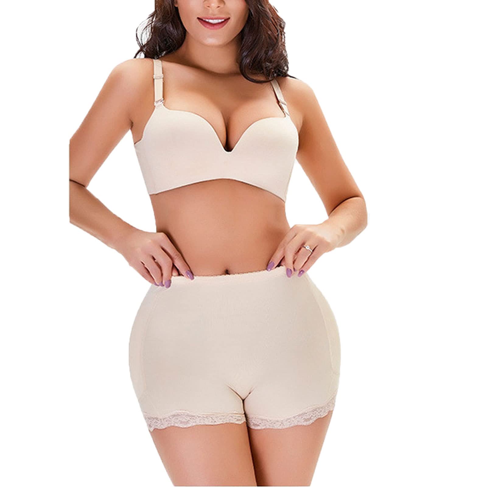 Mutande Modellanti Imbottite da Donna, Contenitive, per Fianchi e Glutei, a Vita Bassa, Contenitive, con Cuscinetti Finti per Glutei, Nere, 6X