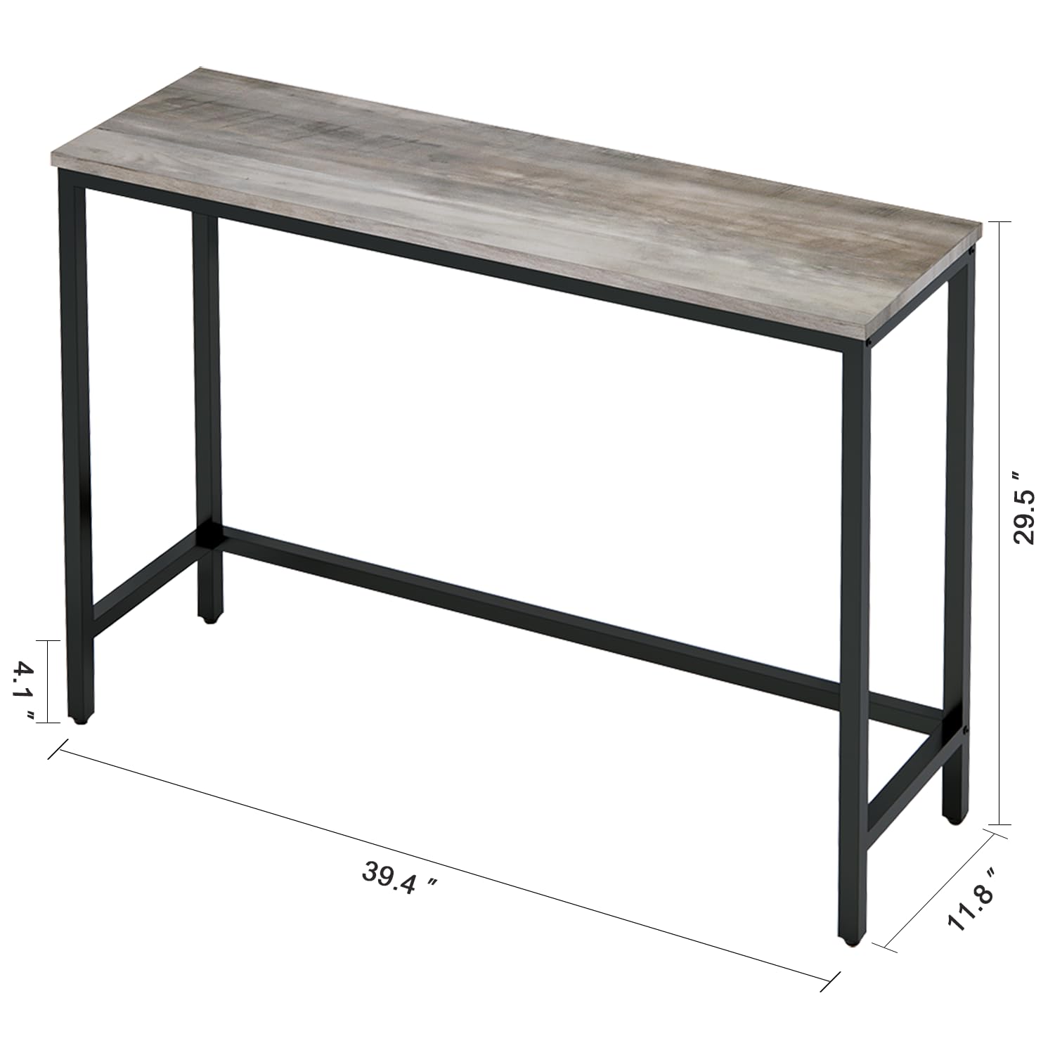 Mesa de consola de 39.4 pulgadas, mesa de entrada de pasillo, mesa de sofá detrás del sofá, para sala de estar, entrada, fácil montaje, mesa decorativa, gris 7