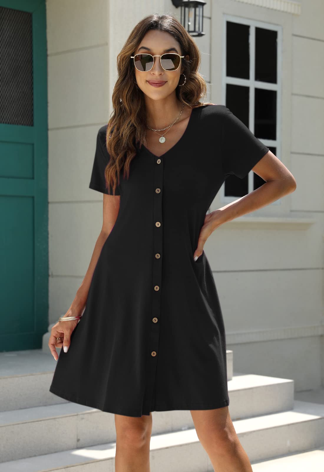 Casual Buttons Twist Dress