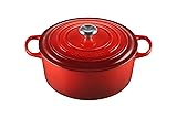Le Creuset Enameled Cast Iron Signature Round Dutch Oven, 9 qt., Cerise