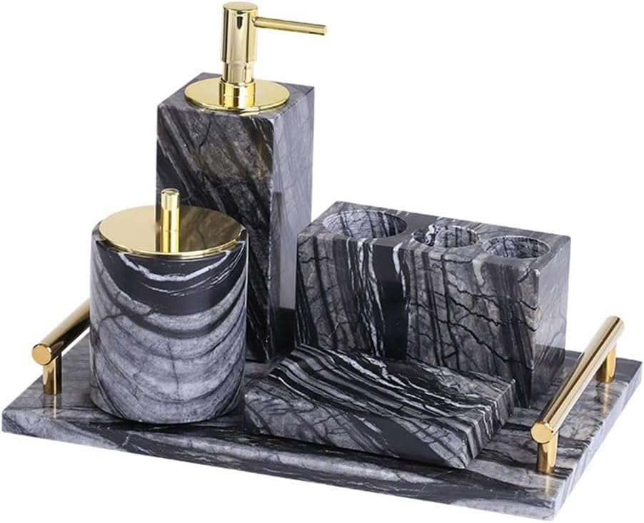 Toiletry Cup Set Five-Piece Bathroom Tray Toilet Decoration Light Luxury Model Room Set