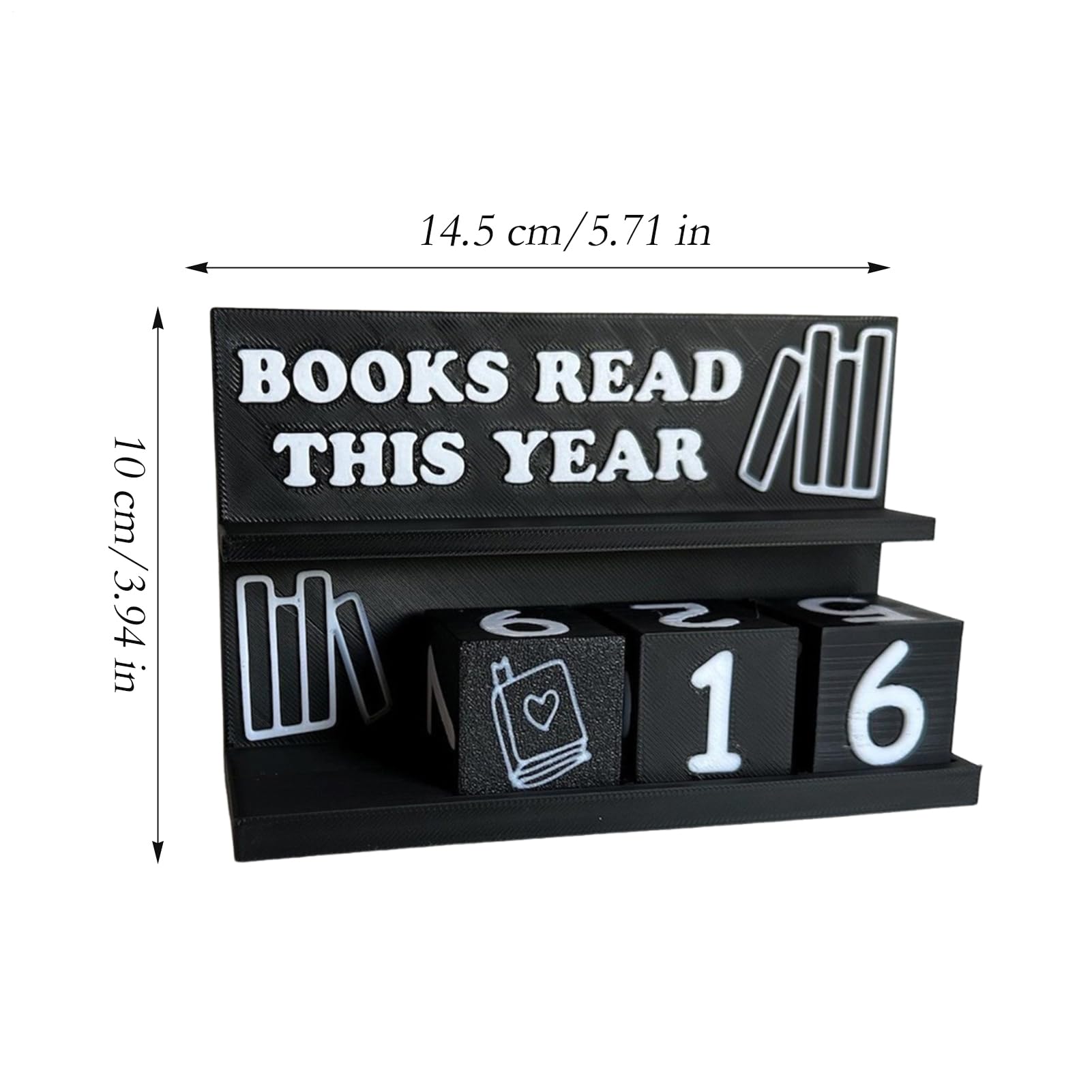 Rastreador de progreso de lectura, contador de libros 3D, 14,5 x 4 x 10 cm, rastreador de desafíos de lectura 3D, contador para libros leídos, diseño de teclado numérico decorativo, ideal para