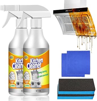Kitchen Foam Cleaner, 2024 New Kitchen Cleaner Foam Spray Stubborn Stains Cleaner, Kitchen Bubble Cleaner Spray, All-Purpose Kitchen Pots And Pan Cleaner 2