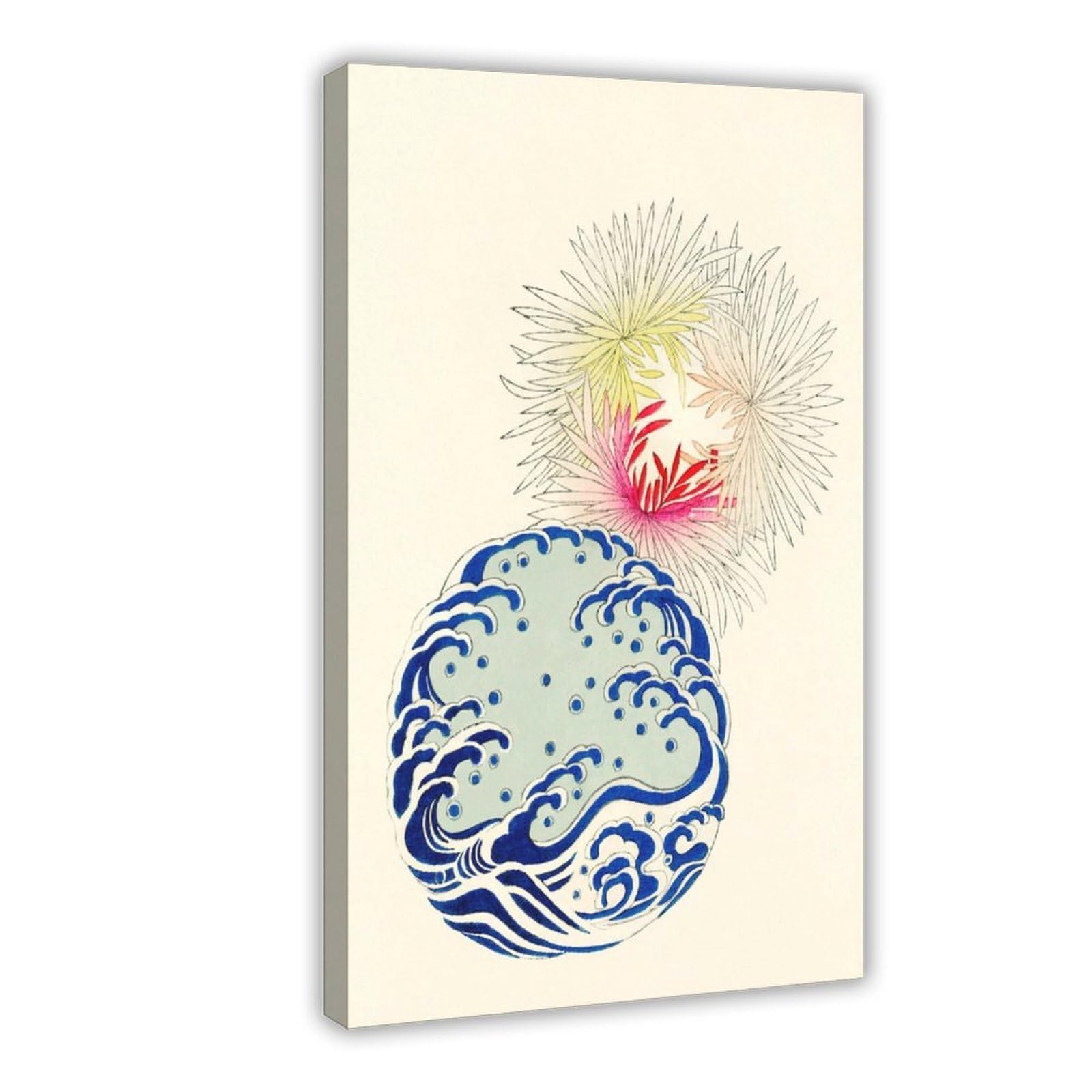 Pyberon Vintage Japanese Wave Poster Art Canvas Poster Bedroom Decor Landscape Office Room Decor Gift 20" L X 30" W