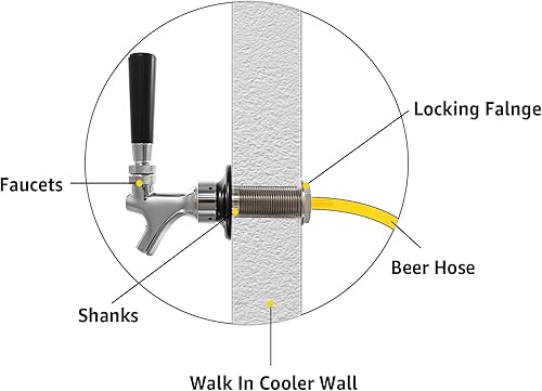 Miniatura 4 de Hgkeke Kit de grifo de tiro de vástago de 3 pulgadas, núcleo de acero inoxidable, cromado, grifo a prueba de fugas con púa de 14 pulgadas para línea