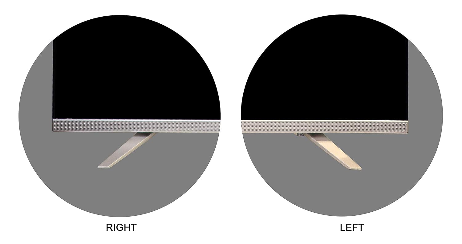 Separate components of the TV stand, showing the left and right bases.
