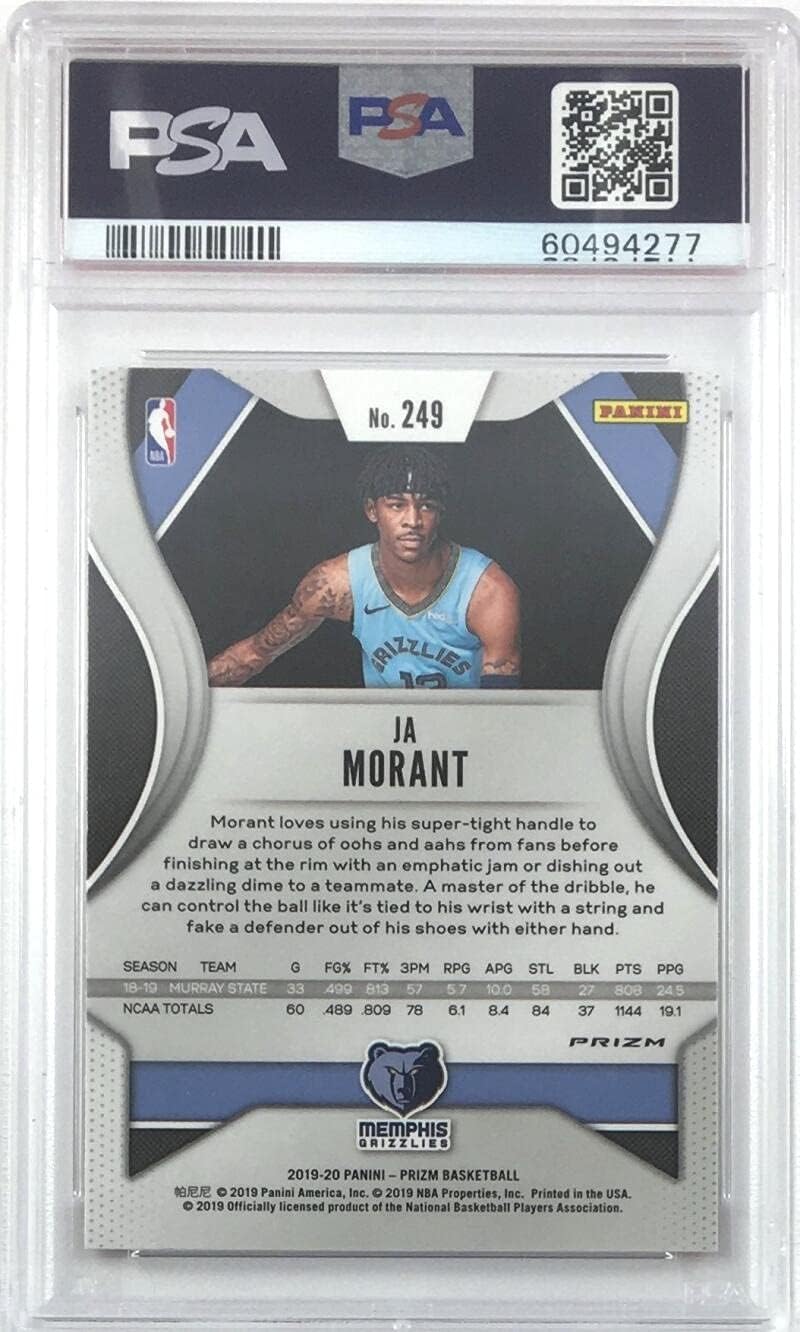Ja Morant 2019-20 Panini Prizm Prizms Red Ice #249 RC PSA 9 MINT Memphis Grizzlies Basketball NBA