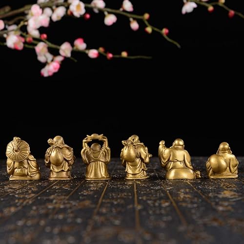Miniatura 4 de Regalo de Navidad Característico, decoración de Buda sonriente, Estatua de Buda feliz para la buena suerte, juego de 6