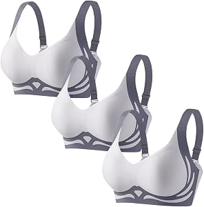 3er Pack Seamless Push up BH Damen Ohne Bügel Minimizer BH Klassische Shaping Bras Comfy Lifting Anti-Sagging Bustier Teenager Verstellbarer Schultergurte Daily Atmungsaktiv Tshirt Bralette