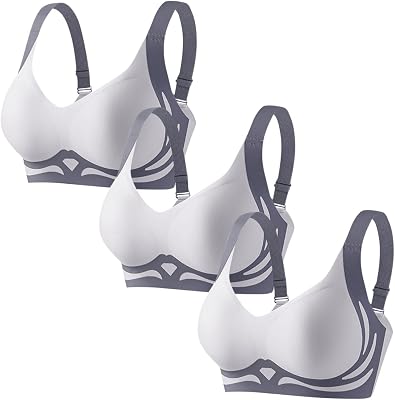 3er Pack Seamless Push up BH Damen Ohne Bügel Minimizer BH Klassische Shaping Bras Comfy Lifting Anti-Sagging Bustier Teenager Verstellbarer Schultergurte Daily Atmungsaktiv Tshirt Bralette