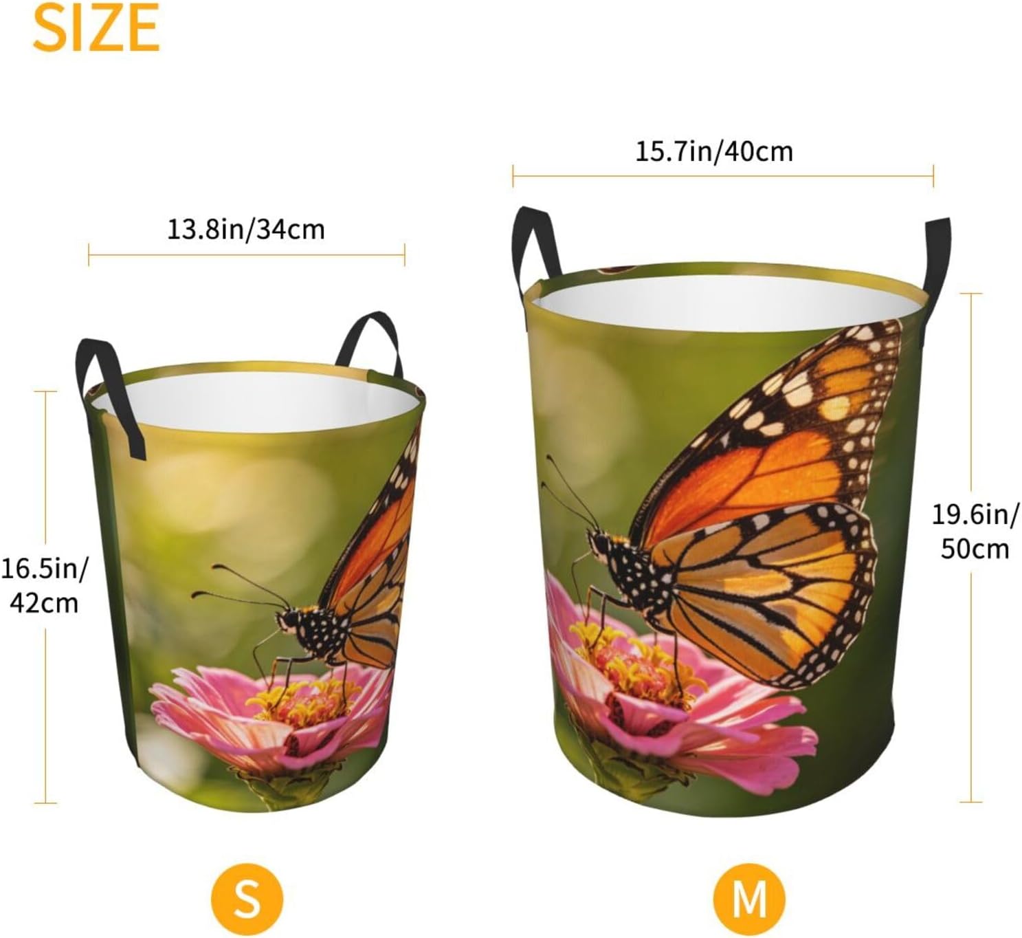 Laundry Hamper Waterproof Storage Bin Organizer with Handles Butterfly Laundry Basket Collapsible Dirty Clothes Hamper Large Clothes Storage Toy Organization for Bathroom Bedroom Small