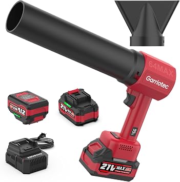 Leaf Blower, Cordless Electric Leaf Blower with 2 x 6.0Ah Batteries and Charger, 4 Speed Mode, Lightweight Cordless Blower for Blowing Leaves, Patio Cleaning, and Lawn Care and Dust Removal