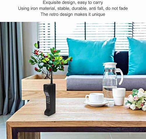 Miniatura 3 de Brick Phone Ornament, Iron 90s Phone, Multifunction Portable Prop Phones for Party Decorations, Photography, Movie, Scene, Home Desktop Decoration